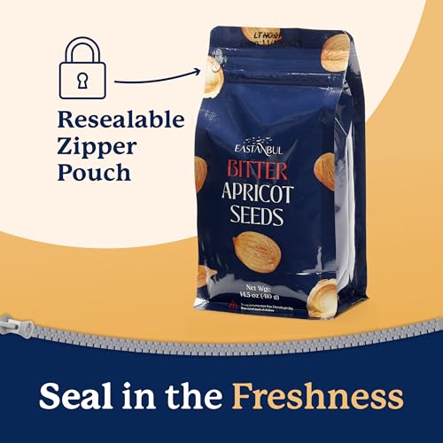 Eastanbul Apricot Seeds, 14.5oz, Apricot Kernels, Raw & Bitter Seeds, 100% Natural Farm Fresh Premium Bitter Kernels, Almondy from Turkey, Vegan, Gluten Free, Non GMO