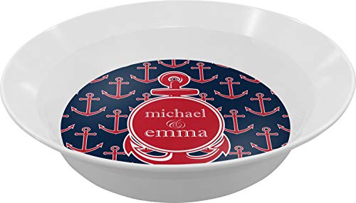 Personalized All Anchors Melamine Bowl - 12 oz