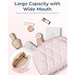 BAGSMART Makeup Bag, Travel Cosmetic Bag, Puffy Padded Make Up Bag for Women, Makeup Organizer Case, Wide-open Pouch Purse, Travel Essentials, Toiletries Accessories Brushes, Black - Image 3