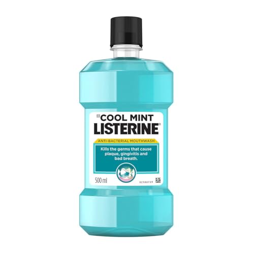 Listerine Cool Mint Mouthwash 500ml Fresh Breath & Plaque Protection (Packaging May Vary)