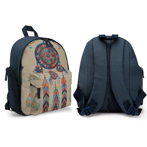 Colorful Retro Tribe Dream Catcher Backpack for Men Women, Durable Small Bookbag Lightweight Daypack for Travel, Hiking, Blue-style4