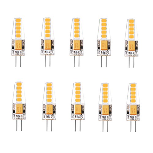 HHF LED Bulbs Lamps, G4 2W AC/DC 12V, Bombilla LED 10 SMD 2835 Bombilla LED, reemplaza lámparas halógenas de 20W, 170LM, Blanco cálido/Blanco frío, viga en ángulo de 360 ​​Grados [Clase de energía