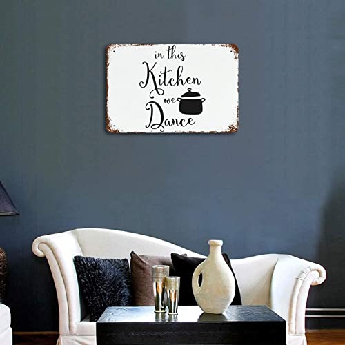 Panneau en aluminium This Kitchen We Dance pour déco de café, plaque 30x45 cm