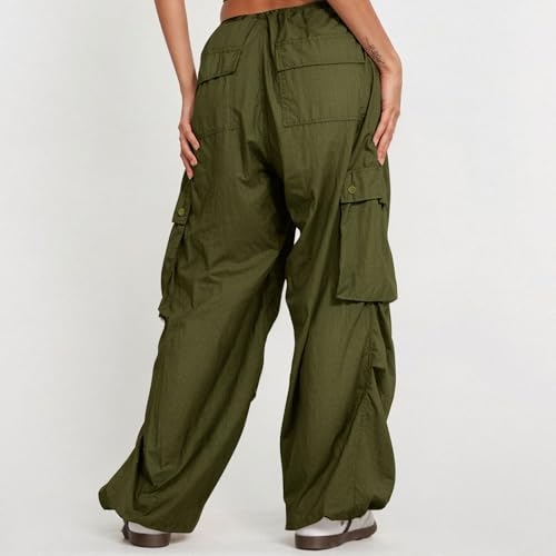 Cargo Pants Women High Waisted Casual Baggy Stretchy Wide Leg Y2K Streetwear with 4-6 Pockets4