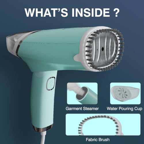 Image of Foldable Garment Steamer for Clothes| Ultra Fast 15s Heat-Up Powerful Wrinkle Remover | Travel Portable & Lightweight | Vertical Steam Use (Mint Green)