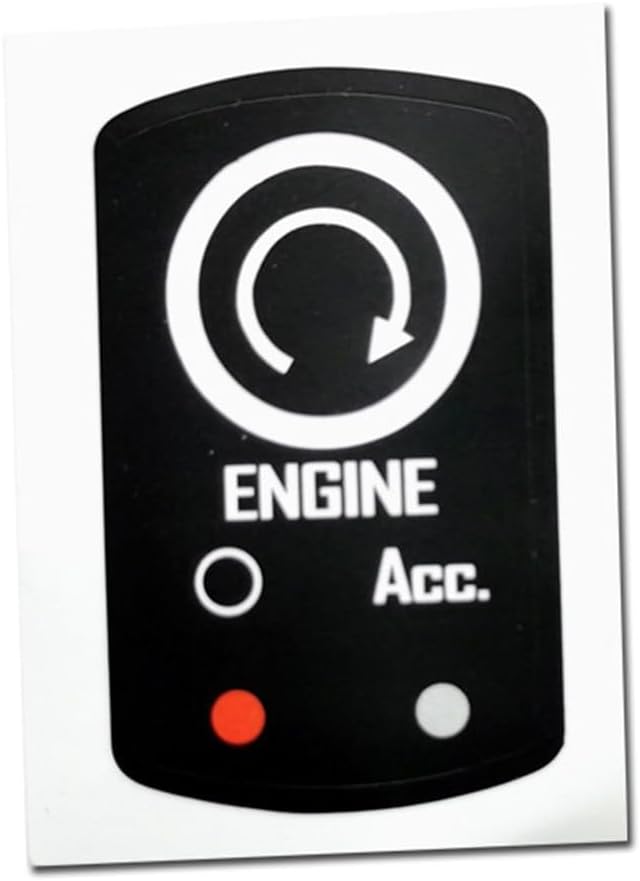 For Corvette C6 (2005–2013) Interior Push Button Repair Decal Sticker – High-Grade Vinyl, Black Overlay with White Lettering, UV-Resistant & Pre