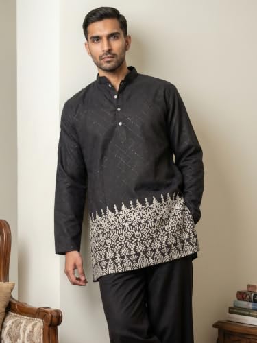 Image of Jompers Men's Ethnic Printed & Thread Work Kurtas