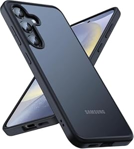 Premium Hülle für Samsung Galaxy S24 – Robust, stoßfest & stilvoll! Airbag-Technologie für Schutz auf Militärniveau. Kratzfest, griffig & sorgt für höchsten Komfort (Schwarz, Samsung S24)
