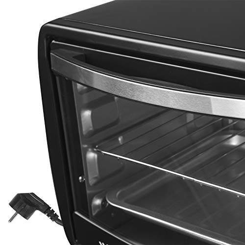 WOLTU Mini-Pizzaoven Dubbele Glazen deur met Bakplaat en Braadpan met Timer 0-250 ° C 1400 W, 20 liter Zwart - Image 5