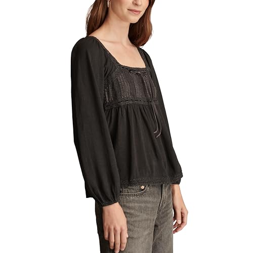 Lucky Brand Women's Lace Paneled OTT Tunic Tee3