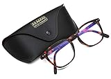 Akamai Blue Light Blocking Glasses - Mens and Womens Computer Screen Bluelight Protection - Anti UV - Charleston Model (+0.0, Tortoise)