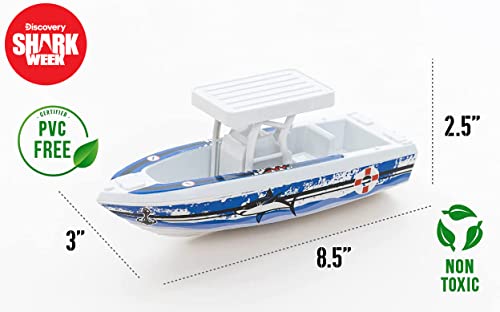 Shark Week Discovery Deep Ocean Explorer Big Toy Playset For Kids, Toy Boat Action Figure Scuba Diver Deep Sea Diver, Great White Shark, Hammerhead, Hand Painted, Eco Friendly, Officially Licensed #TOP2