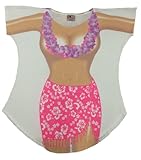L.A. Imprints Topless Hibiscus Bikini Body Cover-Up T-Shirt #64 Plus Size White