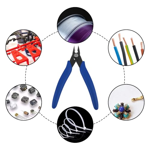 Image of 5-Inch Micro Wire Cutters Pliers,Small Zip Tie Cutter Nippers,Precision Flush Cutter Tools for Jewelry Making Craft,Mini Wire Side Cutting Snips for Electronics