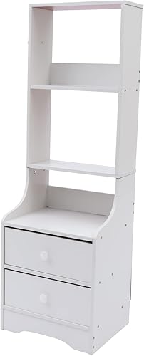 Miniatura 4 de Eapmic Cómoda de 2 cajones con almacenamiento superior, mesita de noche, mesita de noche, armario de almacenamiento con estante abierto, amplio