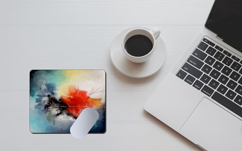 Image of My Print Shop Abstract Watercolor Mouse Pad 9 x 7.5 Inch (23 x 19 cm) | Artistic Paint Splash Design | Non-Slip Rubber Base | Smooth Surface | 3mm Thick Mouse Pad for Office, Home & Study