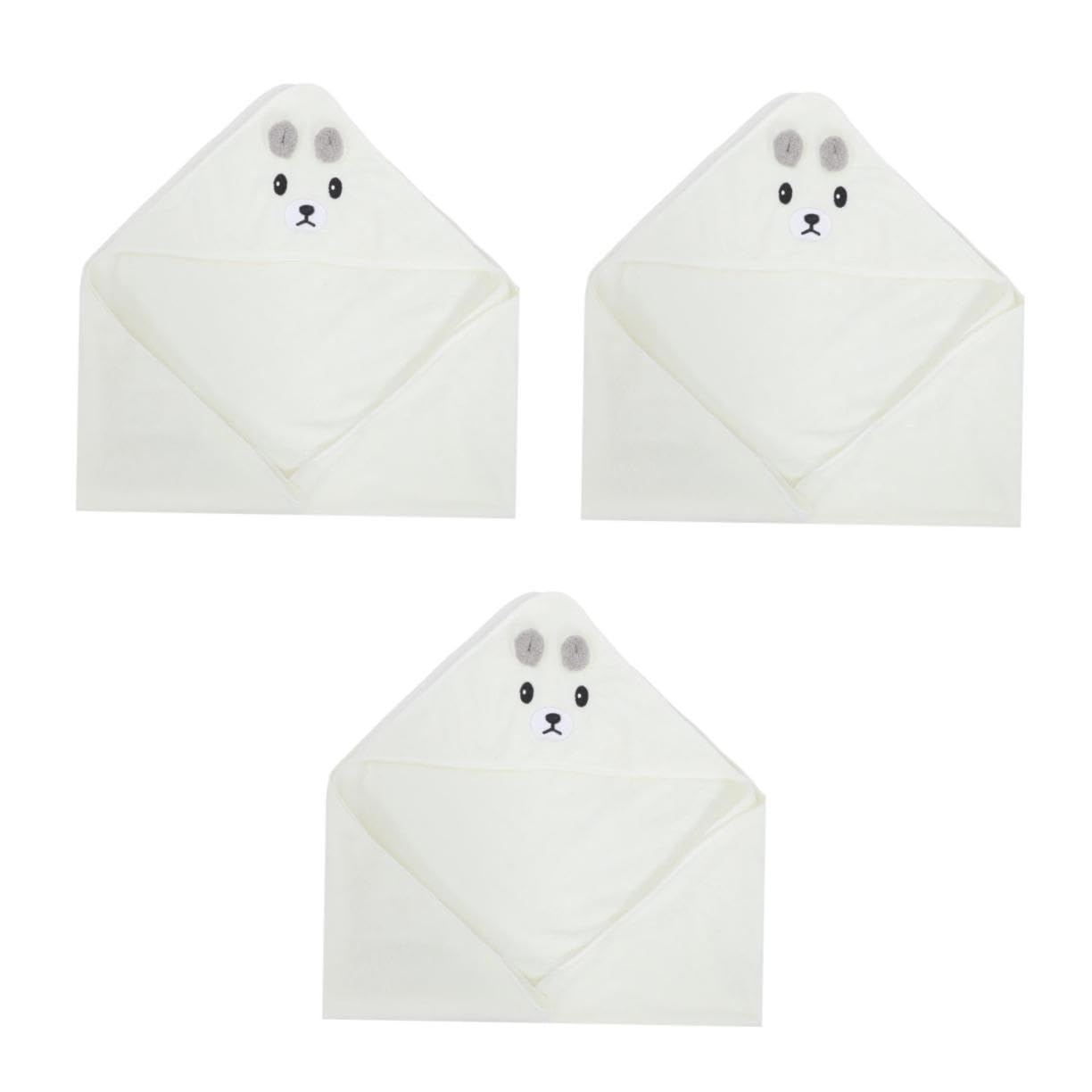 ibasenice 3stücke Hooded Towel Set Cartoon-Badetuch Für Neugeborene Vielseitig Einsetzbar Als Waschlappen Oder Decke Für Junge Mädchen Von Jahr Mit Atmungsaktivem Und Saugfähigem
