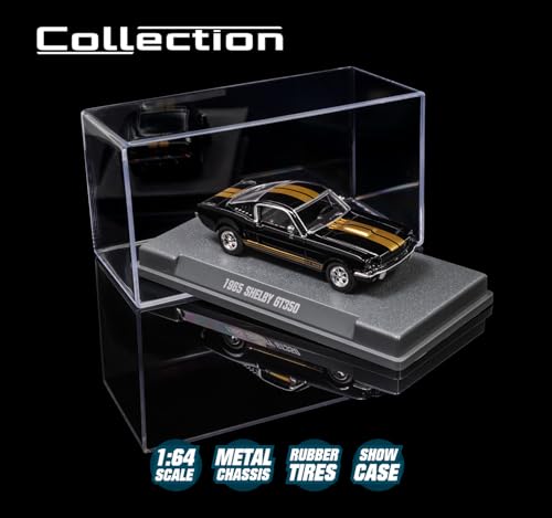 Image of Jada Majorette Collection - 1965 Shelby GT 350 1:64 Die-Cast Model Car with Rubber Tires & Display Case, for Collectors & Adults