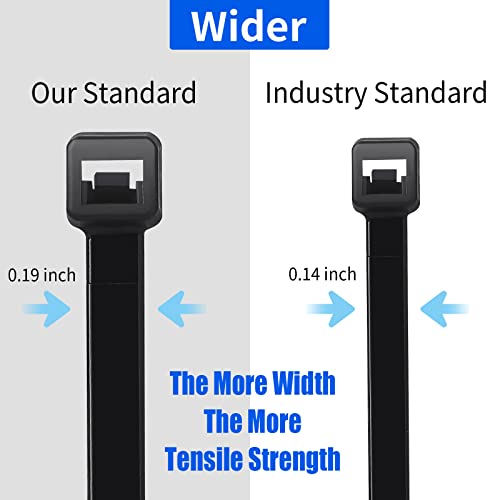 Black Zip Ties 8 Inch 1000Pcs, Heavy Duty Zip Tie, 50Lbs Tensile Strength, Uv Resistant Cable Ties, Wire Ties For Home, Office, Garden, Workshop #TOP2