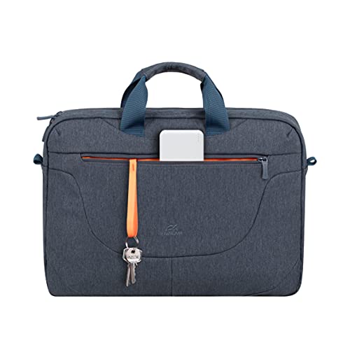 Image of RIVACASE Galapagos Dark Grey Laptop Bag 15.6 Inches Design Durability for both Versatility and Style Briefcase for Macbook Laptop with Smart Organizer, Professional Bag for Business, Work, Travel