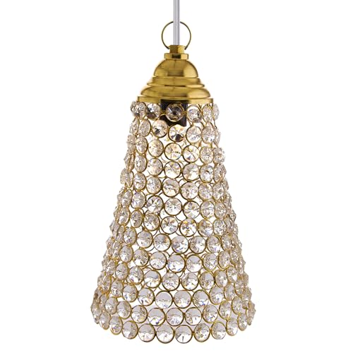 Image of Homesake Crystal Hanging Pendant Inverted Cone, Hanging Lamp Fixtures, Restaurant Lights, Hanging Lights for Ceiling, Decorative Lights for Home, Ceiling Lights for Living Room
