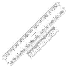 2 PCS 6"/12" Clear Acrylic Ruler Zero-Centering Ruler with Inches & Metric Measuring Tool 12" and 6" Inch Straight Edge Rulers for Scrapbooking Card-Making Student School Office Home Tool