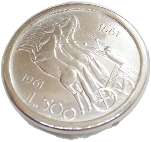 Argento 925 Anello in Argento 925 con 500 lire in Argento serie Quadriga - Centenario