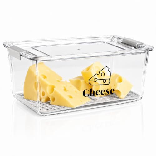 Yomjarl Cheese Container Airtight with Draining...