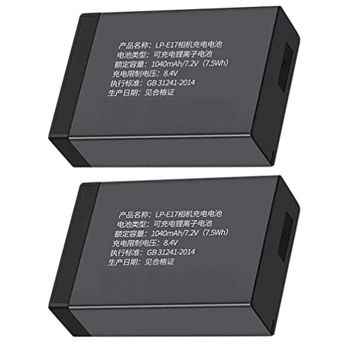 2 pacotes de bateria LP-E17 + carregador LED para Canon EOS Rebel SL2 SL3 T6i T6s T7i, EOS M5 M3 M6,