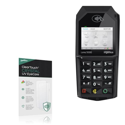 BoxWave Screen Protector Compatible With Ingenico Lane/3000 (without On-Screen Buttons) - ClearTouch Crystal Anti-UV EyeCare (2-Pack), Filters out Harmful Blue Light Reduce Fatigue