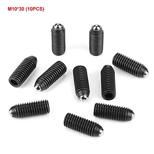 10 Stück M10 Schraubgewinde Kugelstößel, Federstößel Federstößel Set Innensechskant Kugelstößel Karbonstahl Federstößel für Mechanische Geräte) (M10 * 30 (10 Stück))
