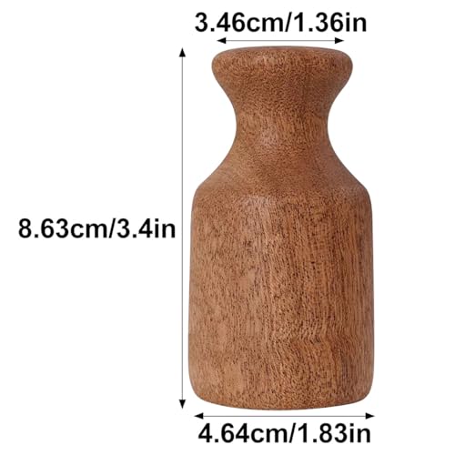 Vase en bois massif petit modèle 8cm pour décoration de table et salon