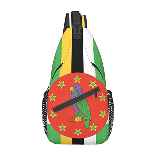 CUTEDWARF Flag Of Dominica Sling Backpack Unisex Fashion Daypack Cross Chest Bag Diagonally Hiking Rucksack
