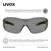 Uvex pheos nxt - Premium-Schutzbrille - innen beschlagfrei, außen extrem kratzfest & chemikalienbeständig - anthrazit/lime, getönt - one size – Ansicht 3