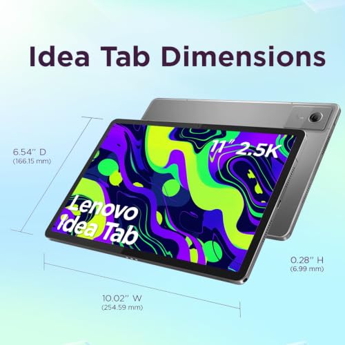 Image of Lenovo 11 inch 2.5K Tablet for Students, 90Hz IPS Touchscreen, MediaTek Dimensity, 4GB RAM, 384GB (UFS+SD) Storage, Android 15, Dolby Atmos Speakers, Up to 12Hr Battery, Included Stylus Pen & Folio Case