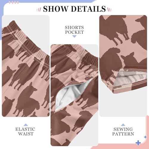 ZZXXB Alpaca Llama Print Boys Long Pants Soft Trousers Elastic Waist Kids Lounge Bottoms with Pockets S-XL4