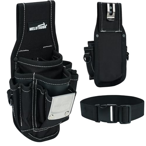 Image of MELOTOUGH Pocket Tool Belt Pouch-Small Tool Pouch with Quick Release Belt Clip,Clip on Larger Pockets & Loop, Clip on-Tool Holder Accessory