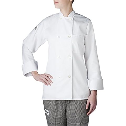 Women's Long Sleeve Essential Plastic Button Chef Coat (CW4420) Cover