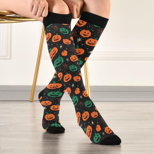 Image of Wusikd Blue Yellow Monster Trucks Compression Socks for Women and Men Circulation Long Socks for Athletic Running 1