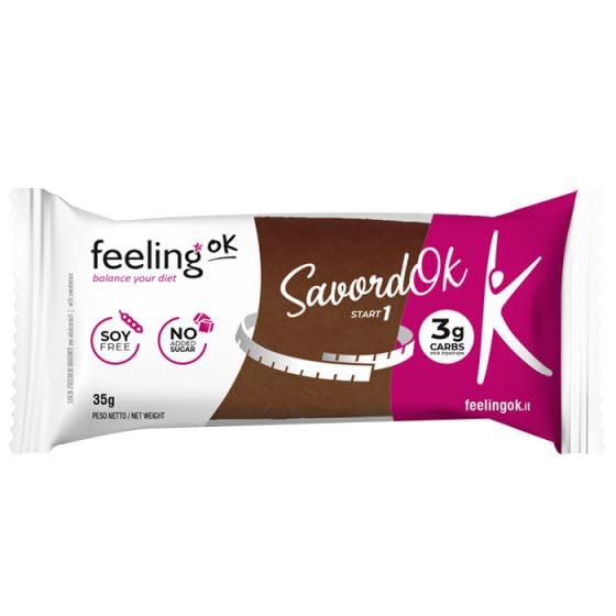 Feeling Ok Savoiardok 35 grammi Confezione da 15 Biscotti (Cacao)