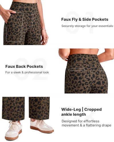 Image of G4Free EverGoing Wide Leg Ankle Pants for Petite Women with Pockets Stretch