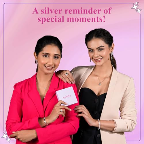 Image of 925 Sterling Silver Pendant Necklace for Women | Silver Locket with Chain | Daily Wear Jewellery | Minimalist Jewelry for Office & Casual Wear | Gift for Woman, Wife, Girlfriend, Mother, Sister | Anniversary, Birthday, Valentine's Day, Rakhi Gift