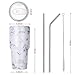 Aibrisk 30 oz Tumbler, Stainless Steel Vacuum Insulated Travel Mug Set with Slid Lid,2 Straws & Brush,Coffee Cup For Ice Drink & Hot Beverage (Marbling)
