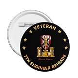 Qauirfe US 7th Engineer Brigade Veteran Express Your Unique Style with Our Fashionable Round Badges Small