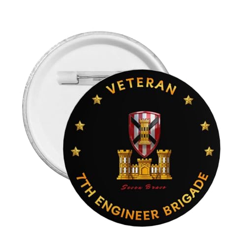 Qauirfe US 7th Engineer Brigade Veteran Express Your Unique Style with Our Fashionable Round Badges Small