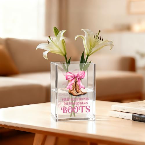 Image of Forget Glass Slippers This Princess Wears Boots Cosmetic Organizer Pen Holder, Funny Cowgirl Vanity Accessories for Girls Daughter, Desk Accessories Makeup Brushes Holder for Women Her Friend