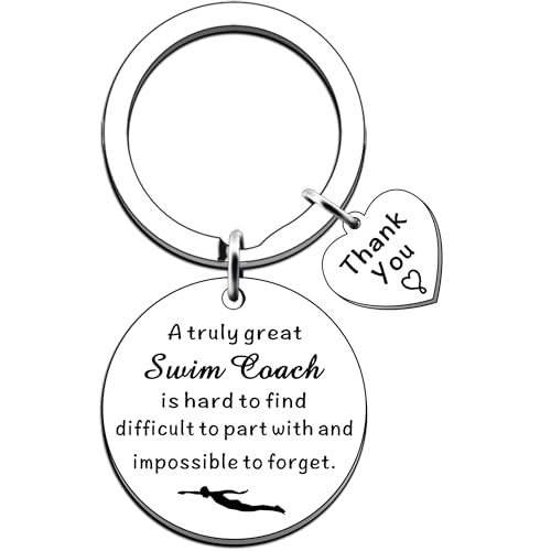 JMIMO Swim Coach Gifts Keyring Swimming Coach Appreciation Thank You Gift for Men Women
