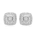 Sterling Silver Diamond Cushion Stud Earrings (1/2 cttw)
