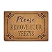 Funny Welcome Monogram Doormats for Entrance Way Indoor Please Remove Your Yeezys Personalized Front Porch Decor Mat Kitchen Rugs and Mats with Anti-Slip Rubber Back Novelty Gift Mat(23.7 X 15.9 in)