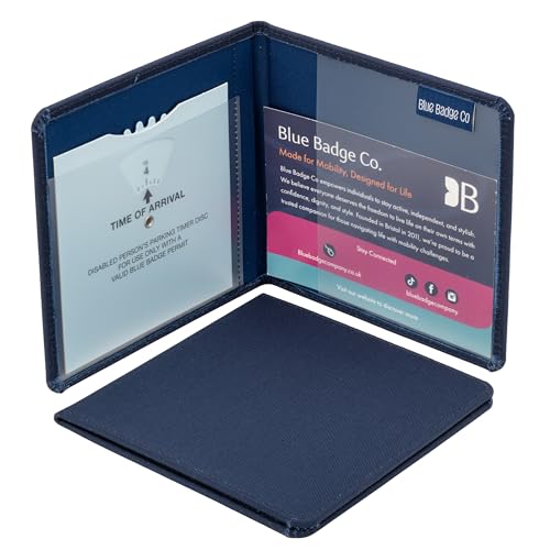 Blue Badge Co Navy Drill Hologram-Safe Wallet Disabled